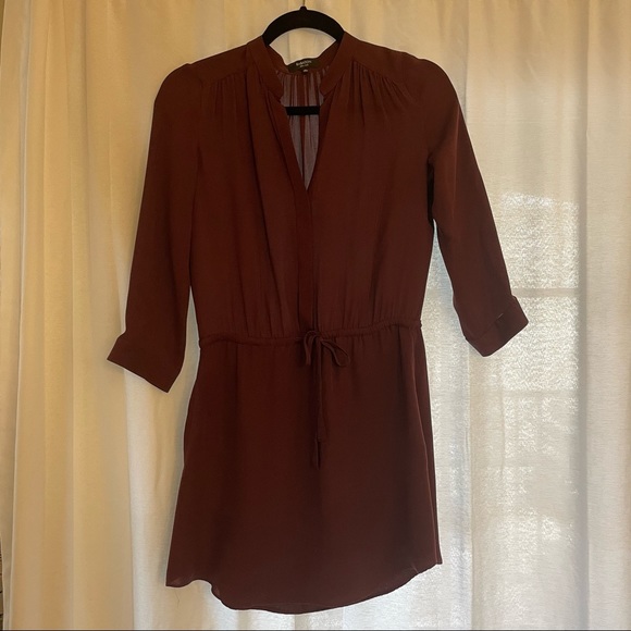 Aritzia Babaton Bennett Dress 100% Silk Maroon / Burgundy Size XS - Picture 7 of 12
